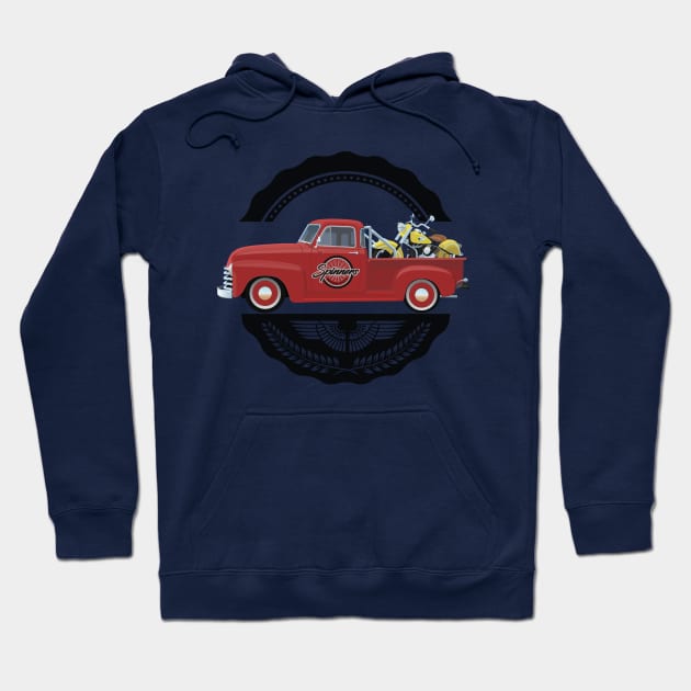 1953 Chevy Pickup Truck with 1953 Indian Chief Roadmaster Hoodie by BurrowsImages